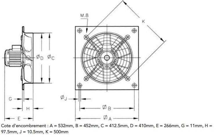 VENTILATEUR HÉLICOÏDE HC-40-4M/H