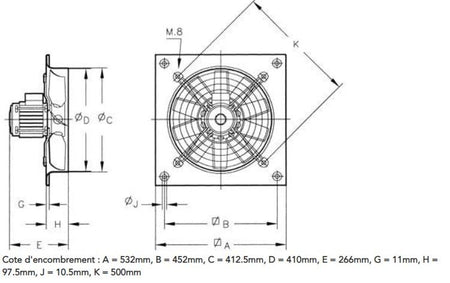 VENTILATEUR HÉLICOÏDE HC-40-4M/H